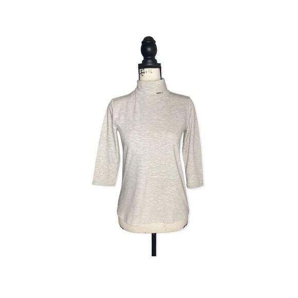 H&M Women’s Light Gray Turtleneck Top Size S | Long Sleeve Stretch Knit - Picture 1 of 5